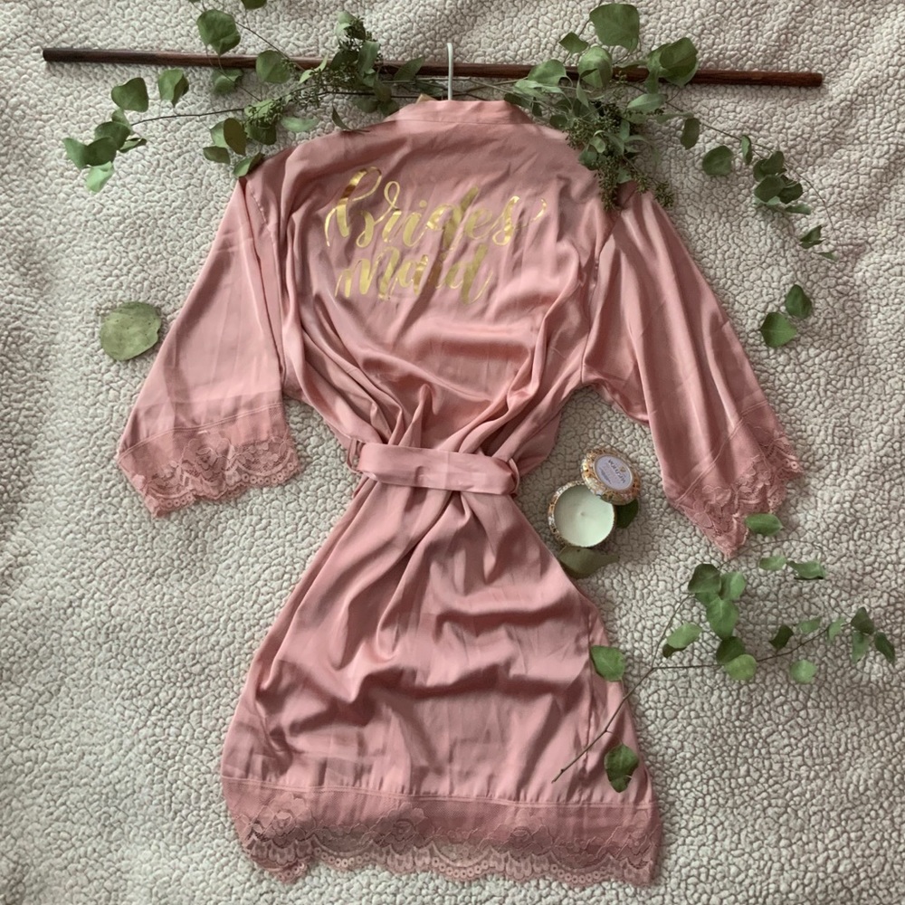 Blush Bridesmaid Satin Robe